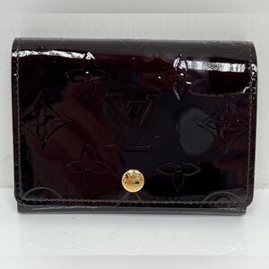 Louis Vuitton Authentic Monogram VERNIS Amarante Card Case Auth LV